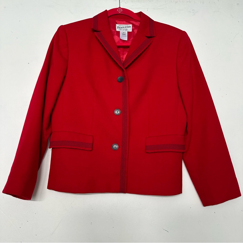 Pendleton 100% Virgin Wool Red Blazer